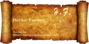 Herke Ferenc névjegykártya